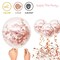 50 Pack Rose Gold Confetti Balloons - Rose Gold and White Balloons, Rose Gold Metallic Balloons for Birthday, Wedding, Engagement, Bachelor, and Bridal Shower Party Decorations